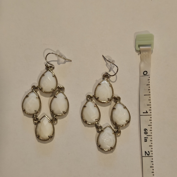 NEW White Gold Earrings Bridal Wedding Feminine Neutral Summer Vacation Party - Picture 4 of 5